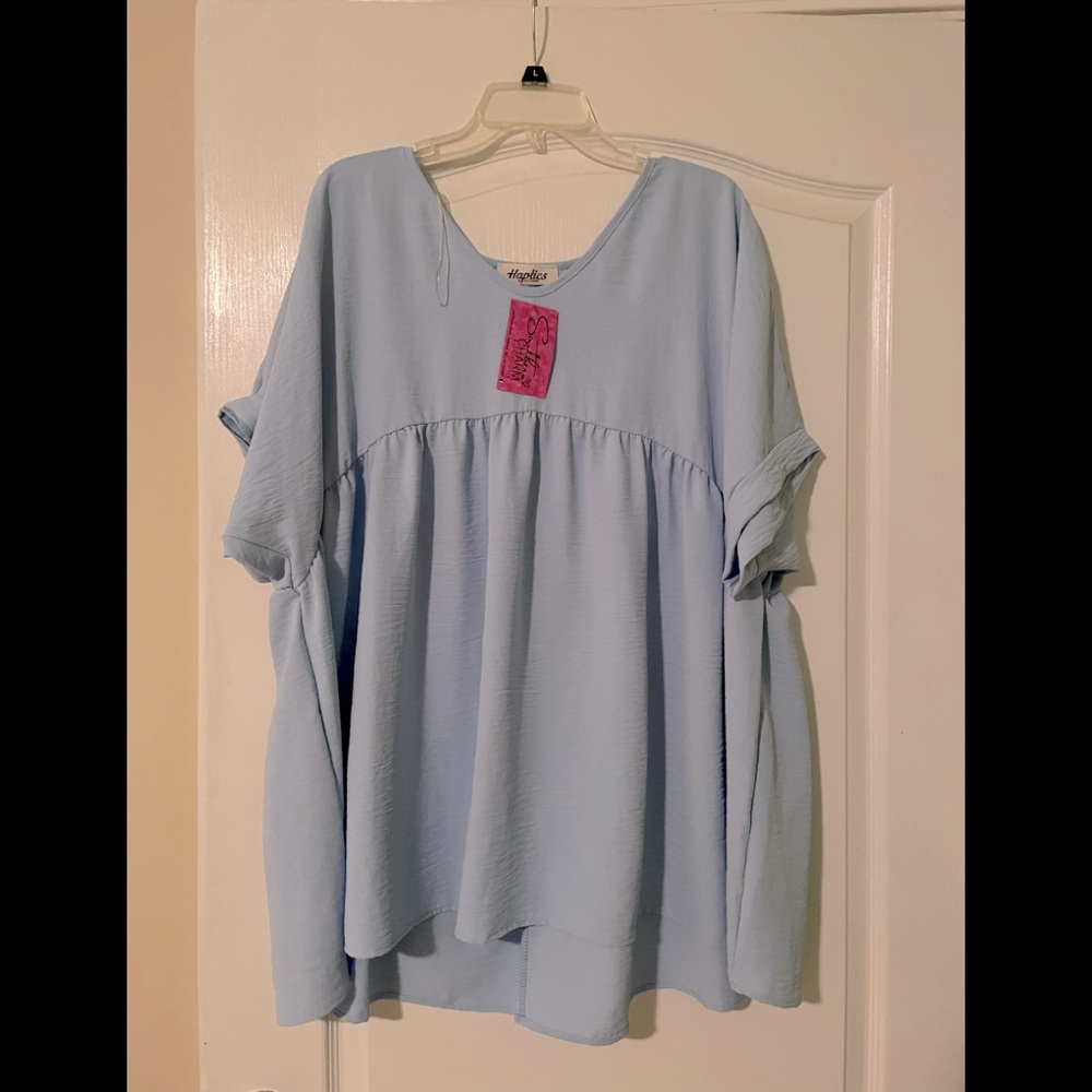 Simply southern boutique baby blue top